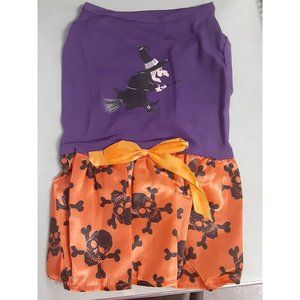Small Pet Dog Cat Halloween Costume Witch with Skulls Size Large NWT